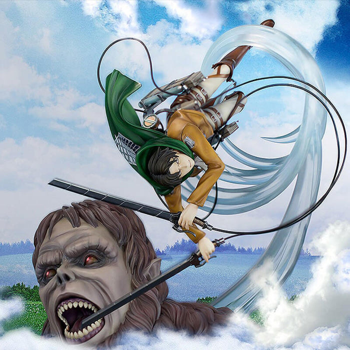 ATTACK ON TITAN - FIGURINE LEVI ACKERMAN VS BEAST TITAN VER.