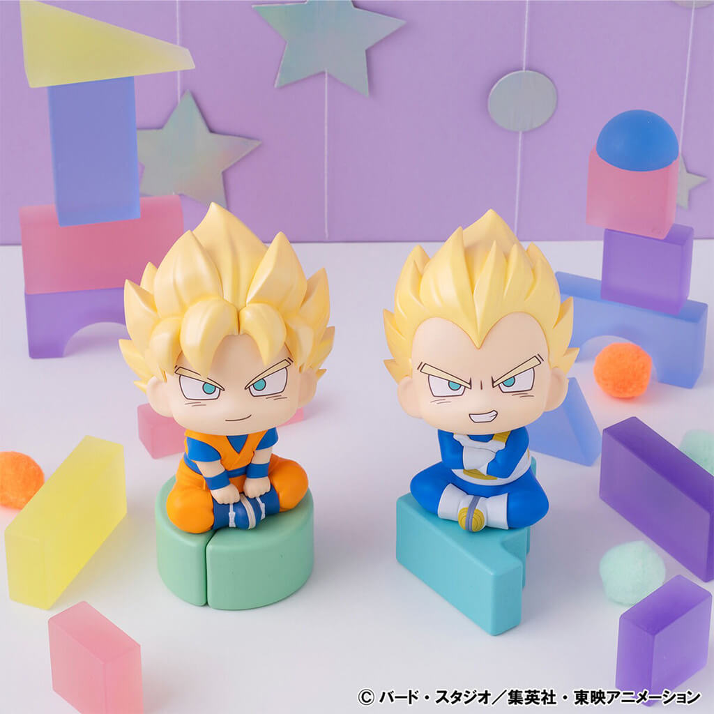 DRAGON BALL DAIMA - FIGURAS SON GOKU (MINI) & VEGETA (MINI) SUPER SAIYAN LIMITED EDITION LOOK UP