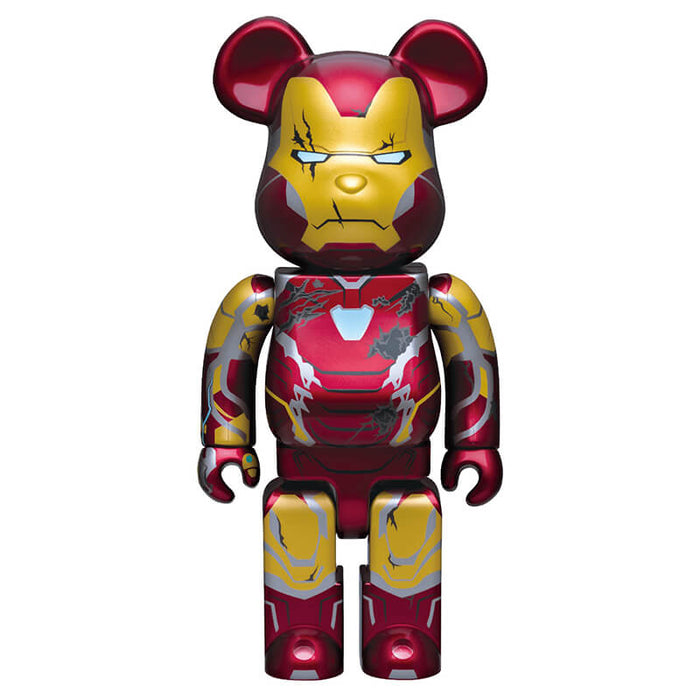 HAPPY KUJI BEARBRICK x IRON MAN &#8211; FIGURINE IRON MAN MARK 85 BATTLE DAMAGED VER. BE@RBRICK 400% LOT SP JAPANDCO 1