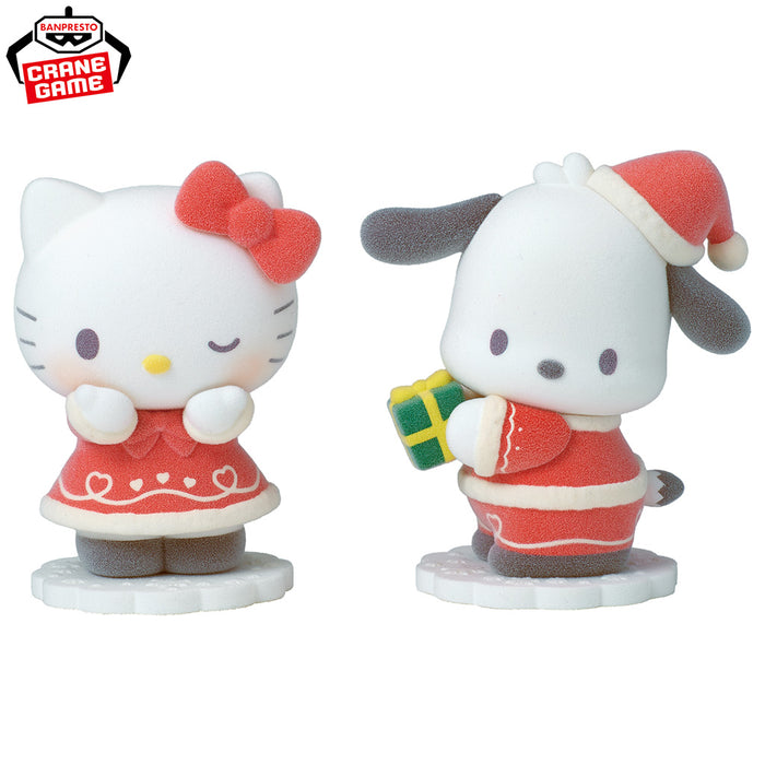 Hello Kitty - Figuras Hello Kitty y Pochacco (Santa Ver.) Fluffy Puffy