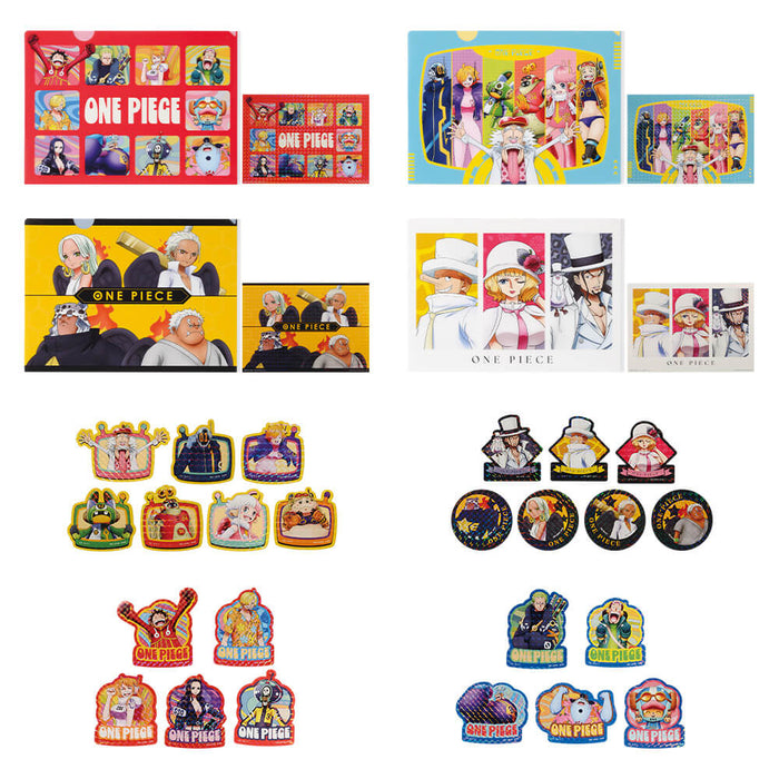 ICHIBAN KUJI ONE PIECE FUTURE ISLAND EGGHEAD &#8211; CLEAR FILE + STIKERS FULL SET LOT K JAPANDCO 7