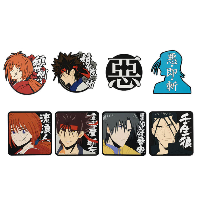 ICHIBAN KUJI RUROUNI KENSHIN MEIJI SWORDSMAN ROMANTIC STORY &#8211; RUBBER COASTER FULL SET LOT H JAPANDCO 4