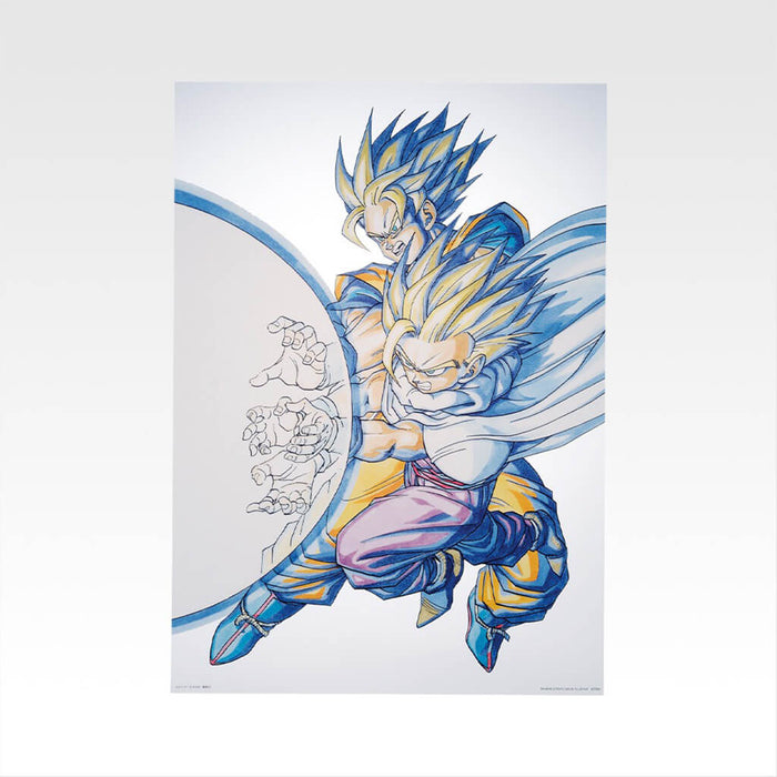 Lote de ilustraciones de póster transparente del 40.º aniversario de Dragon Ball Ichiban Kuji, parte 1.