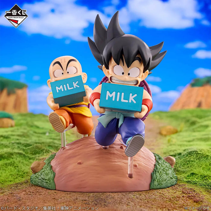 ICHIBAN KUJI DRAGON BALL FANTASTIC ADVENTURE 2 - FIGURINE SON GOKU & KRILIN MILK DELIVERY LOT A