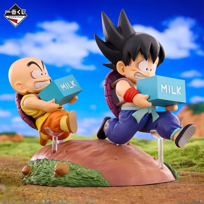 ICHIBAN KUJI DRAGON BALL FANTASTIC ADVENTURE 2 - FIGURINE SON GOKU & KRILIN MILK DELIVERY LOT A