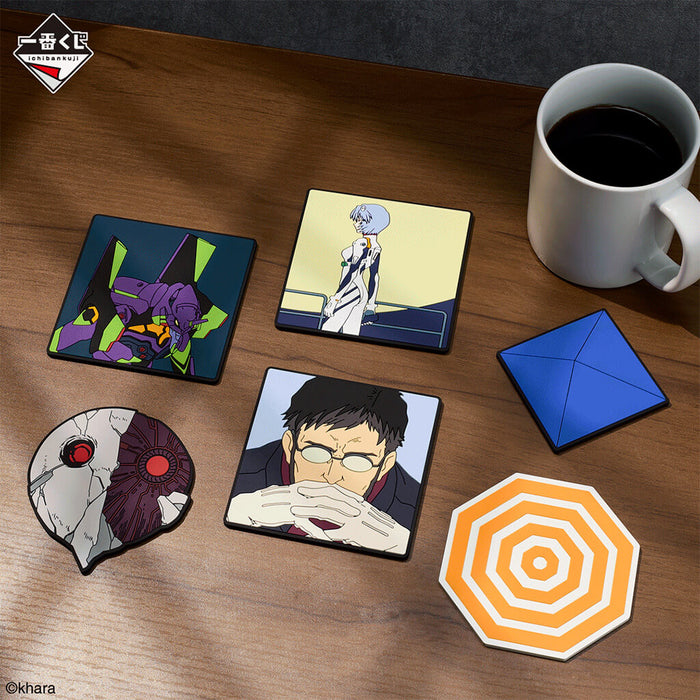 ICHIBAN KUJI EVANGELION 1.0 YOU ARE (NOT) ALONE - RUBBER COASTER FULL SET LOT F
