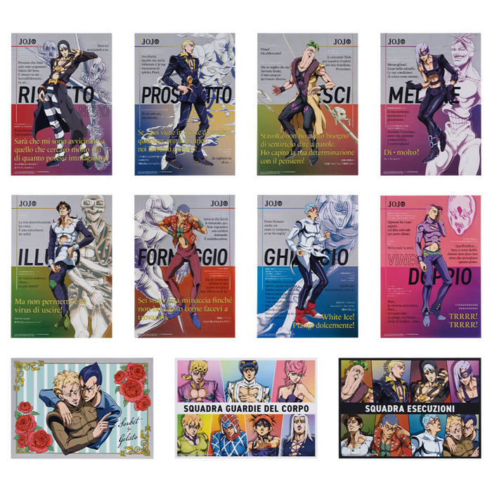 ICHIBAN KUJI JOJO'S BIZARRE ADVENTURE GOLDEN WIND HITMAN TEAM - CLEAR POSTER FULL SET LOT L