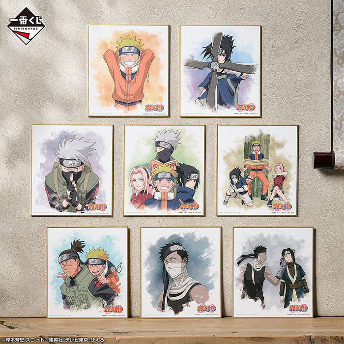 ICHIBAN KUJI NARUTO TIERRA DE ONDAS - MINI SHIKISHI JUEGO COMPLETO LOTE H
