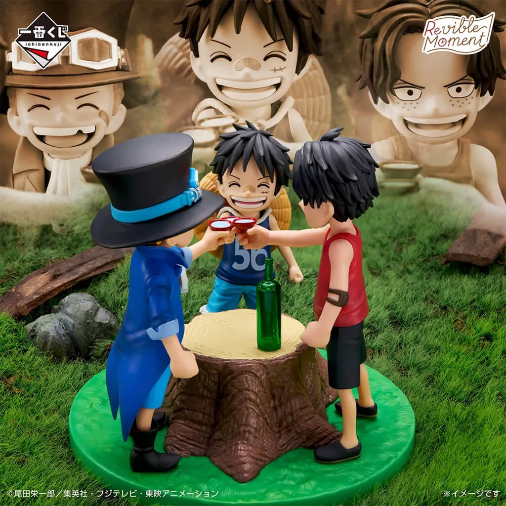 ICHIBAN KUJI ONE PIECE DRAMATIC MEMORIES - FIGURA ACE & SABO & MONKEY D. LUFFY LOT A