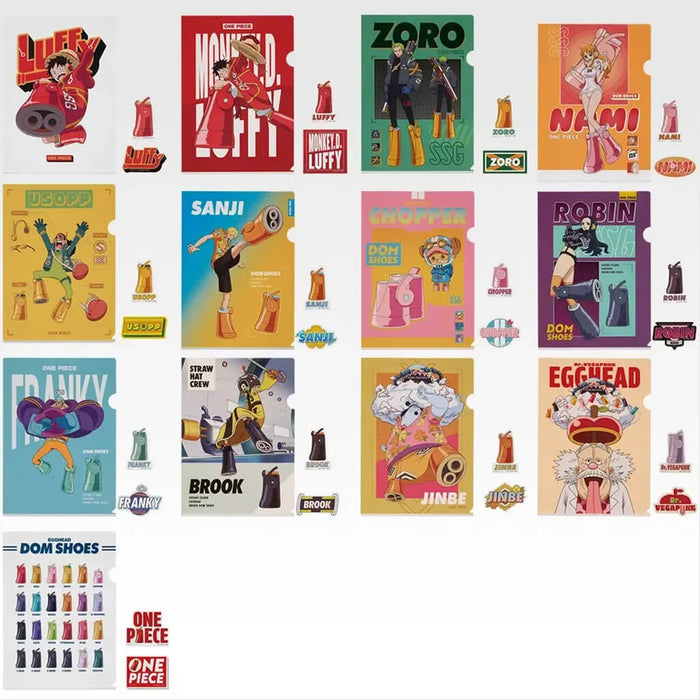 ICHIBAN KUJI ONE PIECE FUTURE ISLAND EGGHEAD BURST OF ENERGY - CLEAR FILE + STICKERS FULL SET LOT K