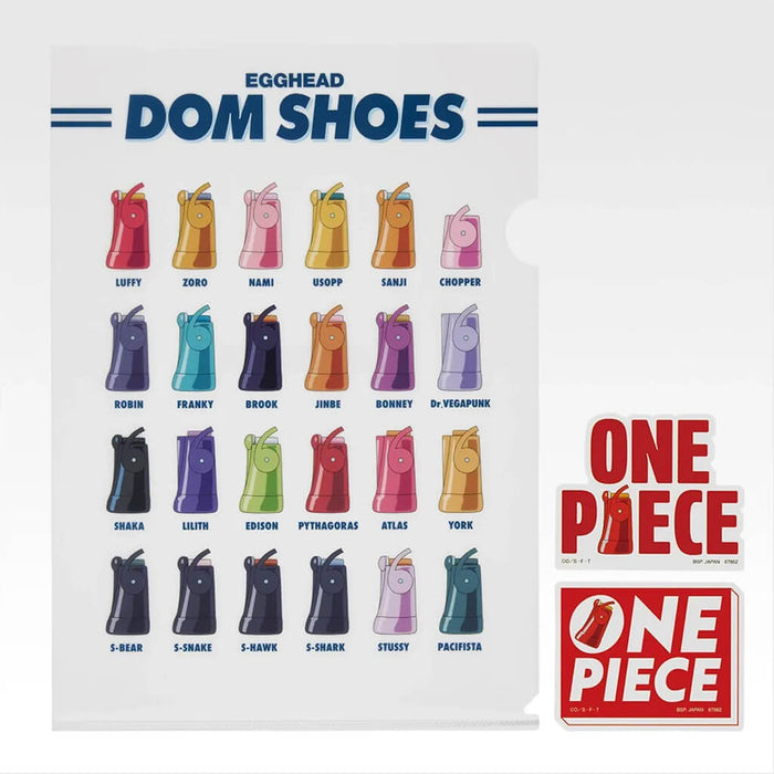 ICHIBAN KUJI ONE PIECE FUTURE ISLAND EGGHEAD BURST OF ENERGY - CLEAR FILE + STICKERS FULL SET LOT K