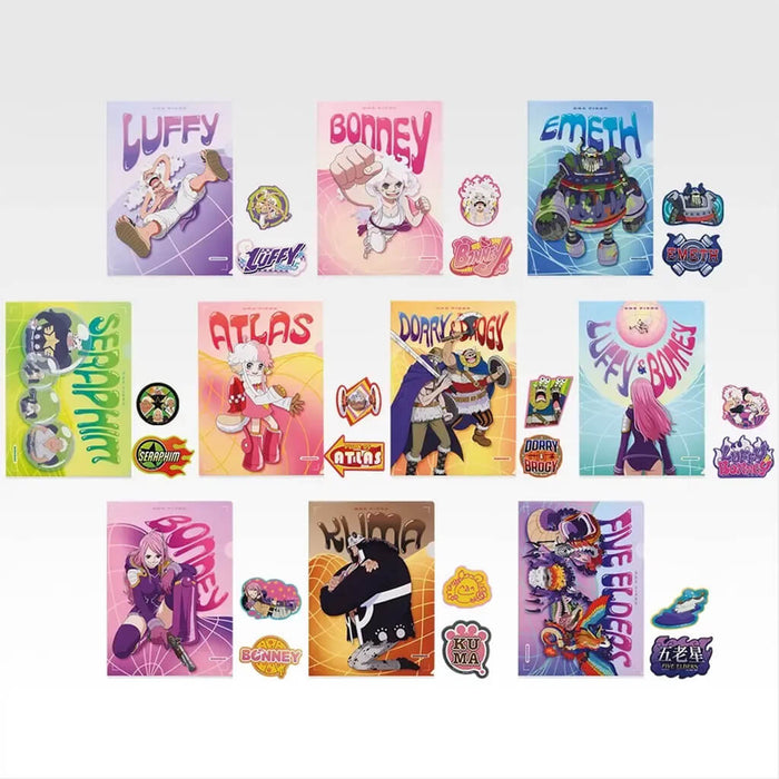 ICHIBAN KUJI ONE PIECE THE FUTURE WE ENVISION - CLEAR FILE + STICKERS FULL SET LOT I