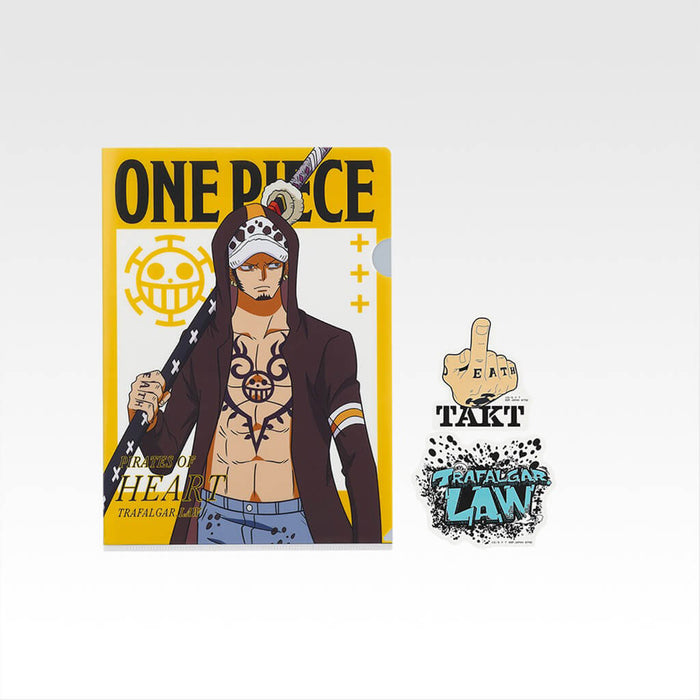 ICHIBAN KUJI ONE PIECE LA LEY INQUEBRANTABLE - LOTE COMPLETO DE CARPETA TRANSPARENTE + PEGATINAS