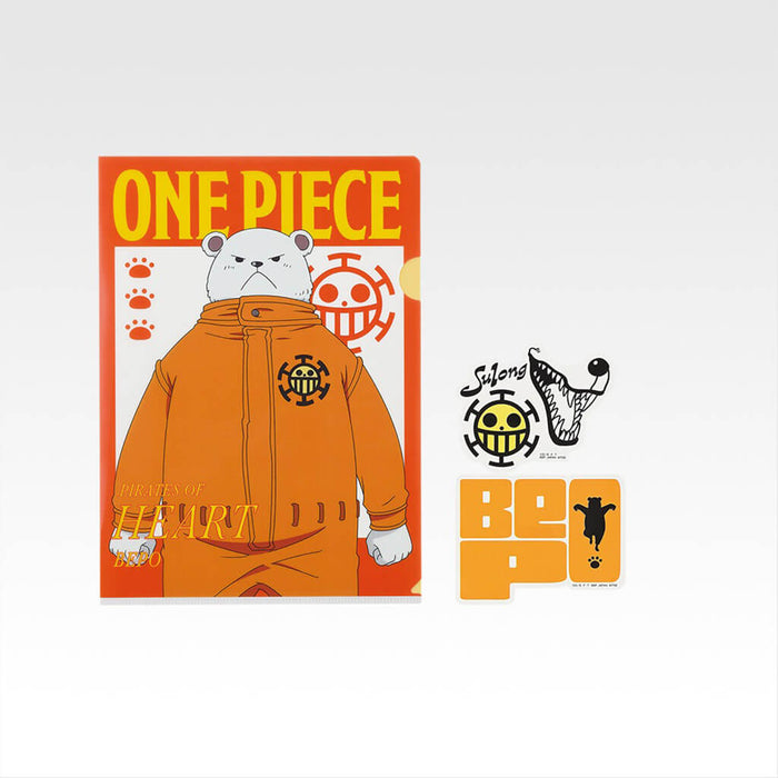 ICHIBAN KUJI ONE PIECE LA LEY INQUEBRANTABLE - LOTE COMPLETO DE CARPETA TRANSPARENTE + PEGATINAS