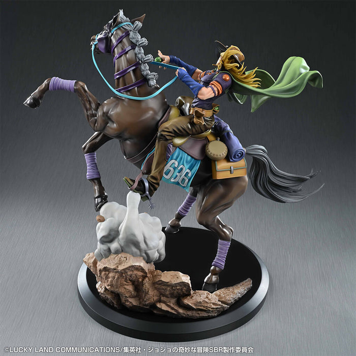 JOJO'S BIZARRE ADVENTURE STEEL BALL RUN - FIGURA GYRO ZEPPELI & VALKYRIE SUPER ACTION STATUE