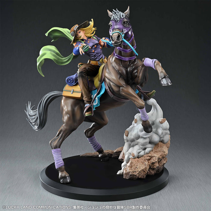 JOJO'S BIZARRE ADVENTURE STEEL BALL RUN - FIGURA GYRO ZEPPELI & VALKYRIE SUPER ACTION STATUE