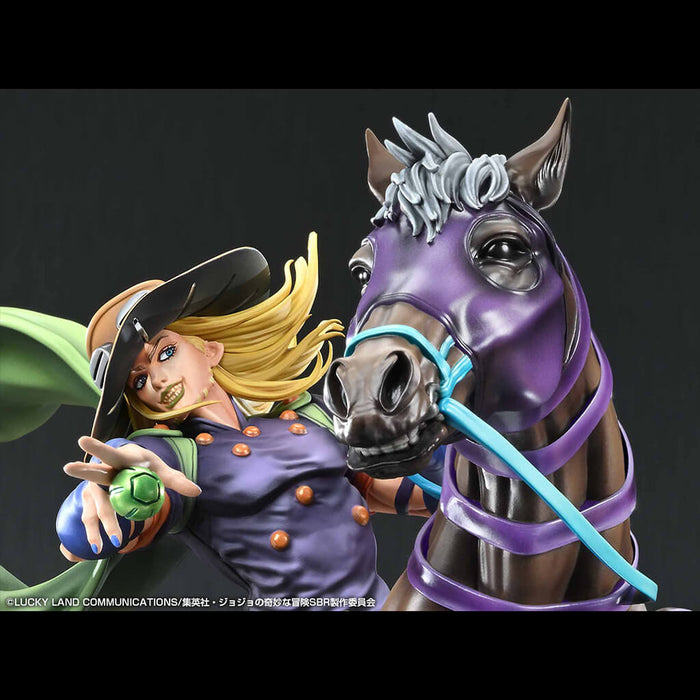 JOJO'S BIZARRE ADVENTURE STEEL BALL RUN - FIGURA GYRO ZEPPELI & VALKYRIE SUPER ACTION STATUE