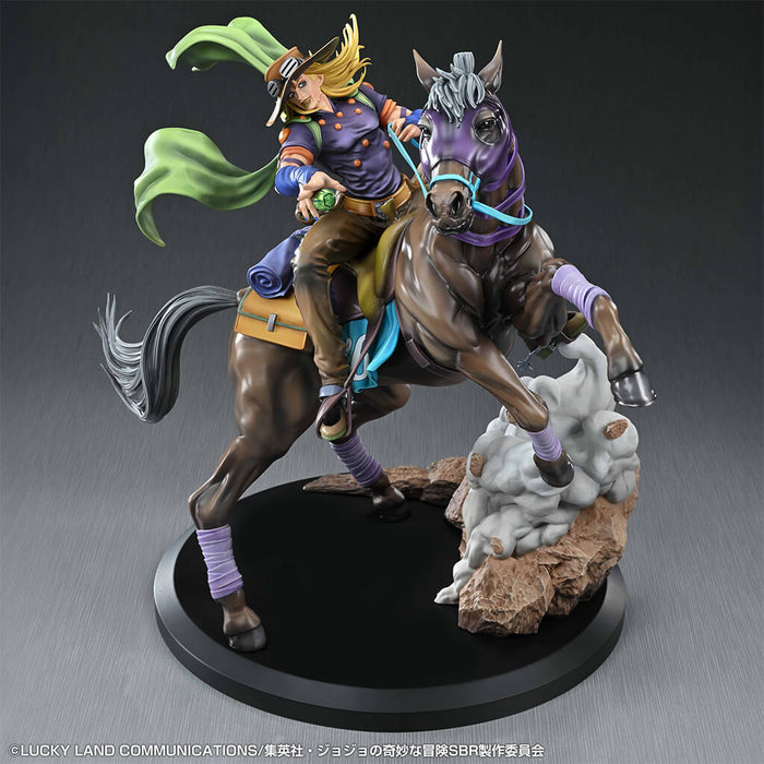 JOJO'S BIZARRE ADVENTURE STEEL BALL RUN - FIGURA GYRO ZEPPELI & VALKYRIE SUPER ACTION STATUE