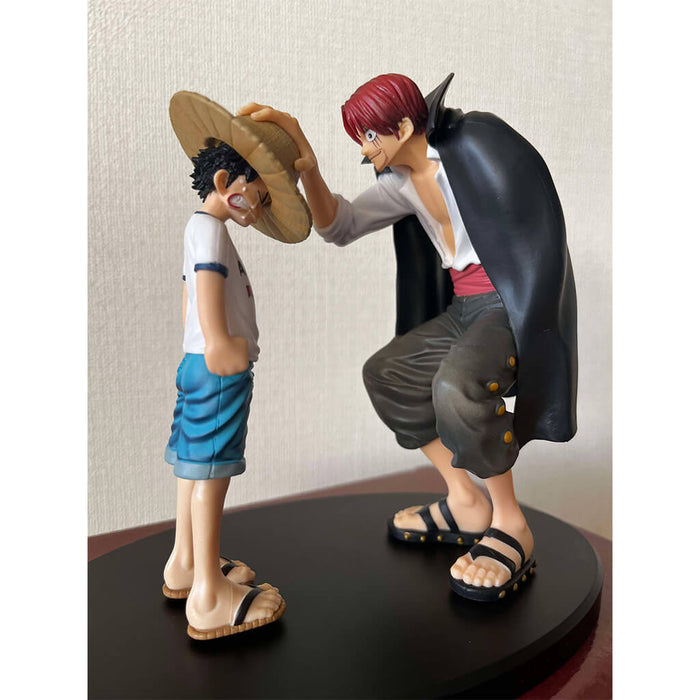 ICHIBAN KUJI ONE PIECE MOMENTO REVIBLE - FIGURA LUFFY &amp; SHANKS LOTE A (USADO)