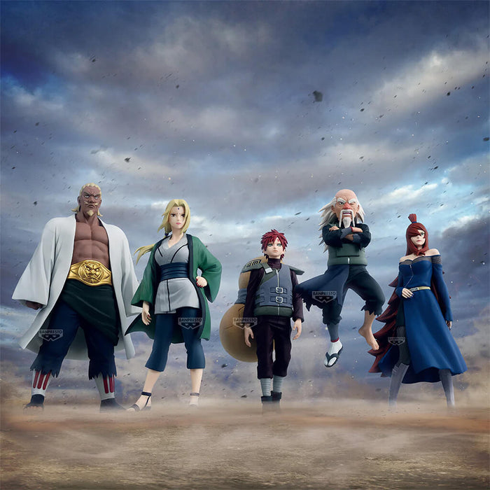 NARUTO SHIPPUDEN - FIGURINES RAIKAGE A, TSUNADE, GAARA, ONOKI & MEI TERUMI THE FIVE KAGE ASSEMBLE