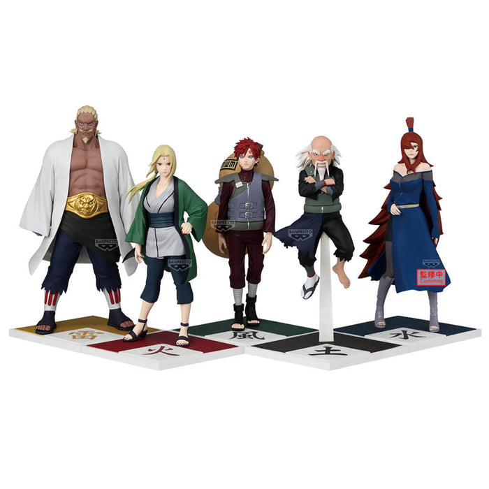 NARUTO SHIPPUDEN - FIGURINES RAIKAGE A, TSUNADE, GAARA, ONOKI & MEI TERUMI THE FIVE KAGE ASSEMBLE