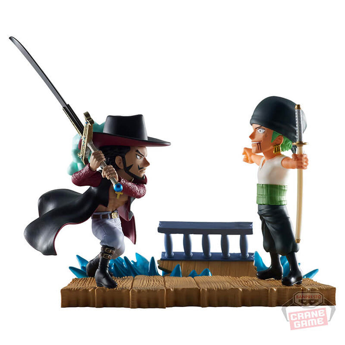 ONE PIECE - FIGURINE RORONOA ZORO & DRACULE MIHAWK WCF LOG STORIES JAPANDCO 1c