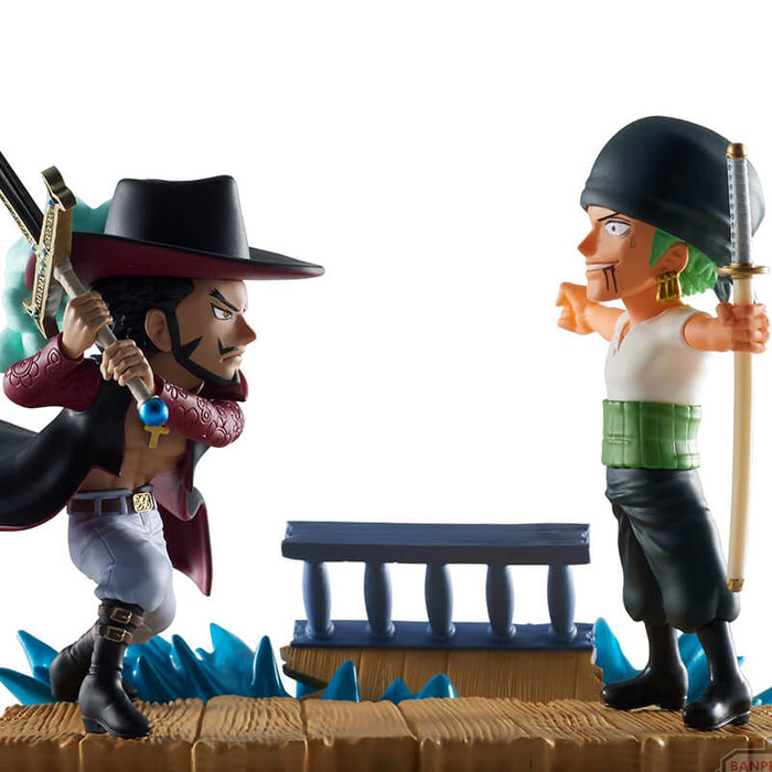 ONE PIECE - FIGURINE RORONOA ZORO & DRACULE MIHAWK WCF LOG STORIES JAPANDCO 2c