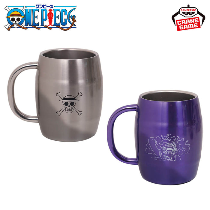 ONE PIECE - BARREL-SHAPED STAINLESS STEEL TUMBLER