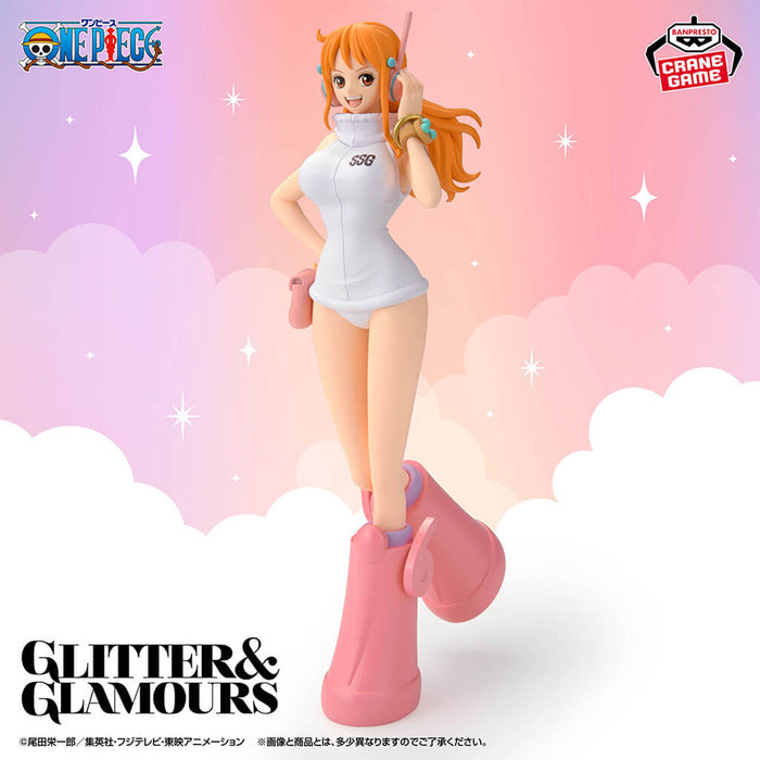 ONE PIECE - FIGURA DE NAMI (ESTILO CABEZA DE HUEVO) BRILLO Y GLAMOROSA