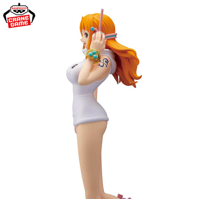 ONE PIECE - FIGURA DE NAMI (ESTILO CABEZA DE HUEVO) BRILLO Y GLAMOROSA