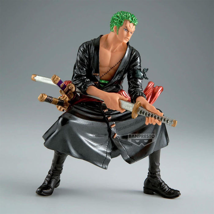 ONE PIECE - FIGURA DE RORONOA ZORO (VERSIÓN METÁLICA) KING OF ARTIST