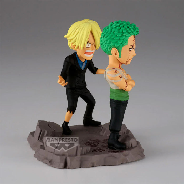 ONE PIECE - FIGURA DE RORONOA ZORO Y SANJI WCF LOG STORIES