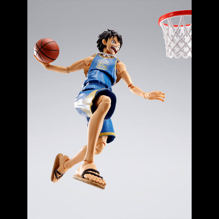 ONE PIECE - FIGURINE THE MONKEY D. LUFFY ONE PIECE x NBA GOLDEN STATE WARRIORS VER. SH FIGUARTS