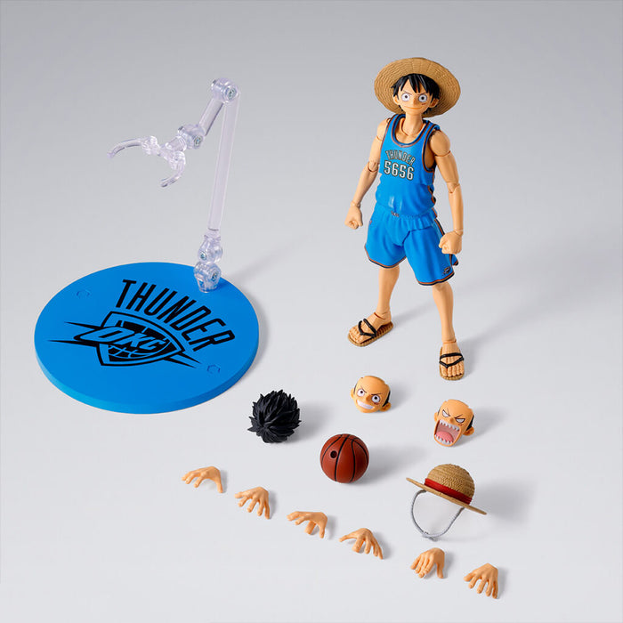 ONE PIECE - FIGURE THE MONKEY D. LUFFY ONE PIECE x NBA OKLAHOMA CITY THUNDER VER. SH FIGUARTS